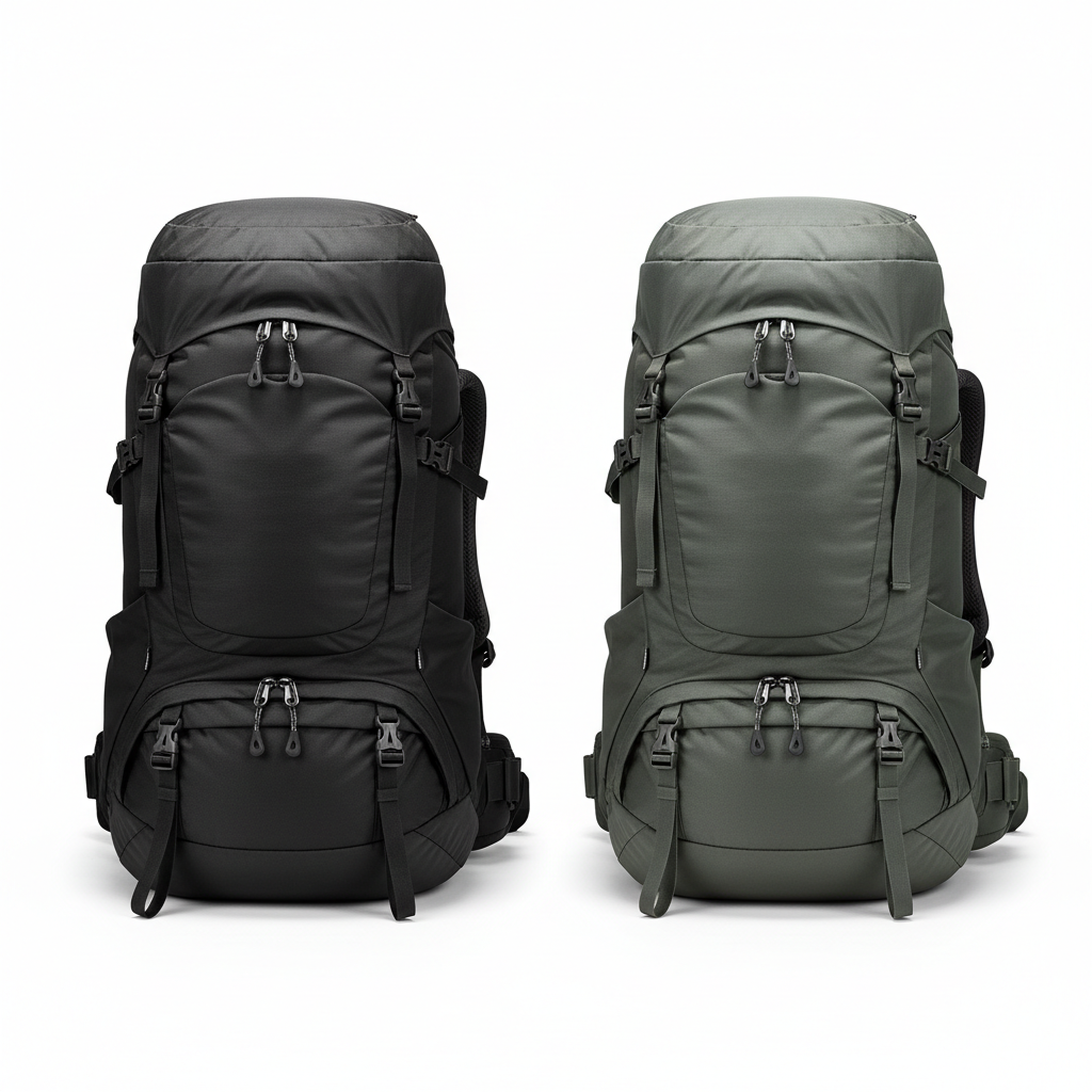 TENSON Trekker 65L backpacks - black and green - lot image